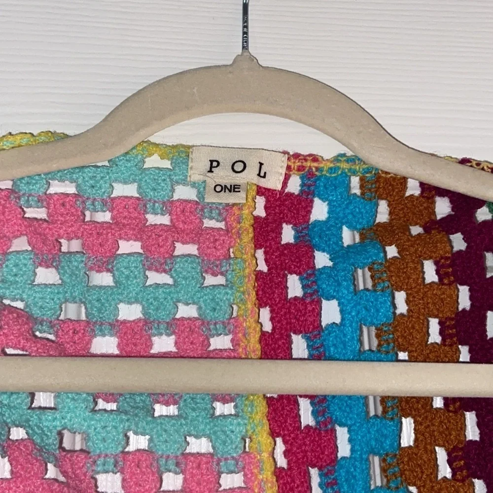 POL NWOT one size Granny Square Cardigan - Picture 2 of 6